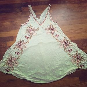 Free People embroidered ivory top NWT